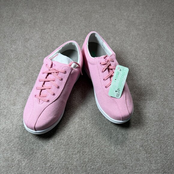 Apex Ellen Casual Shoes Womens 7.5 Wide Light Pink Canvas Lace Up Sneakers NWT - Picture 2 of 6